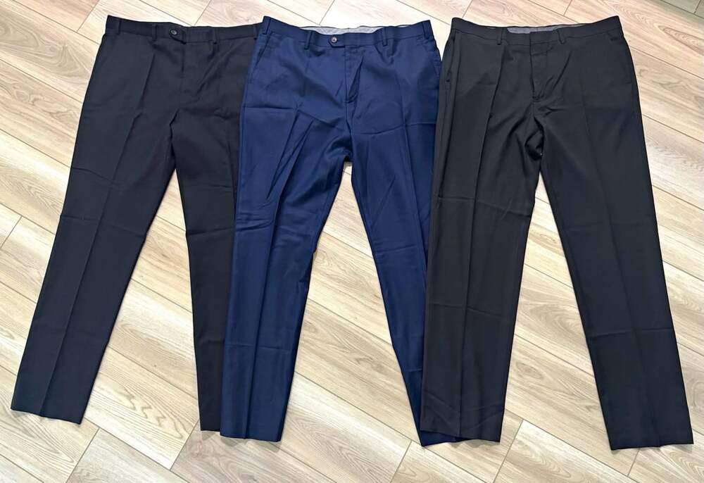 Lot of 3 Men's Dress Pants 38x34 Lauren Ralph Lauren Haggar Buttoned Down Black